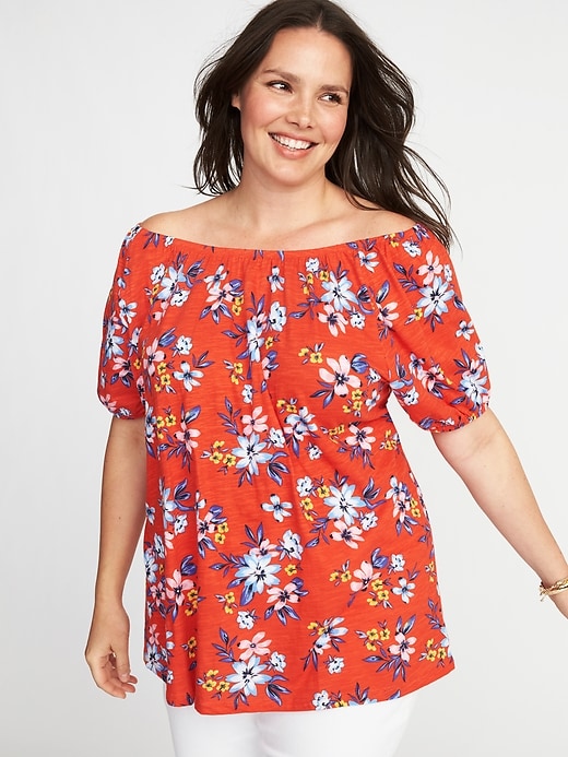 Image number 1 showing, Relaxed Plus-Size Bubble-Sleeve Top