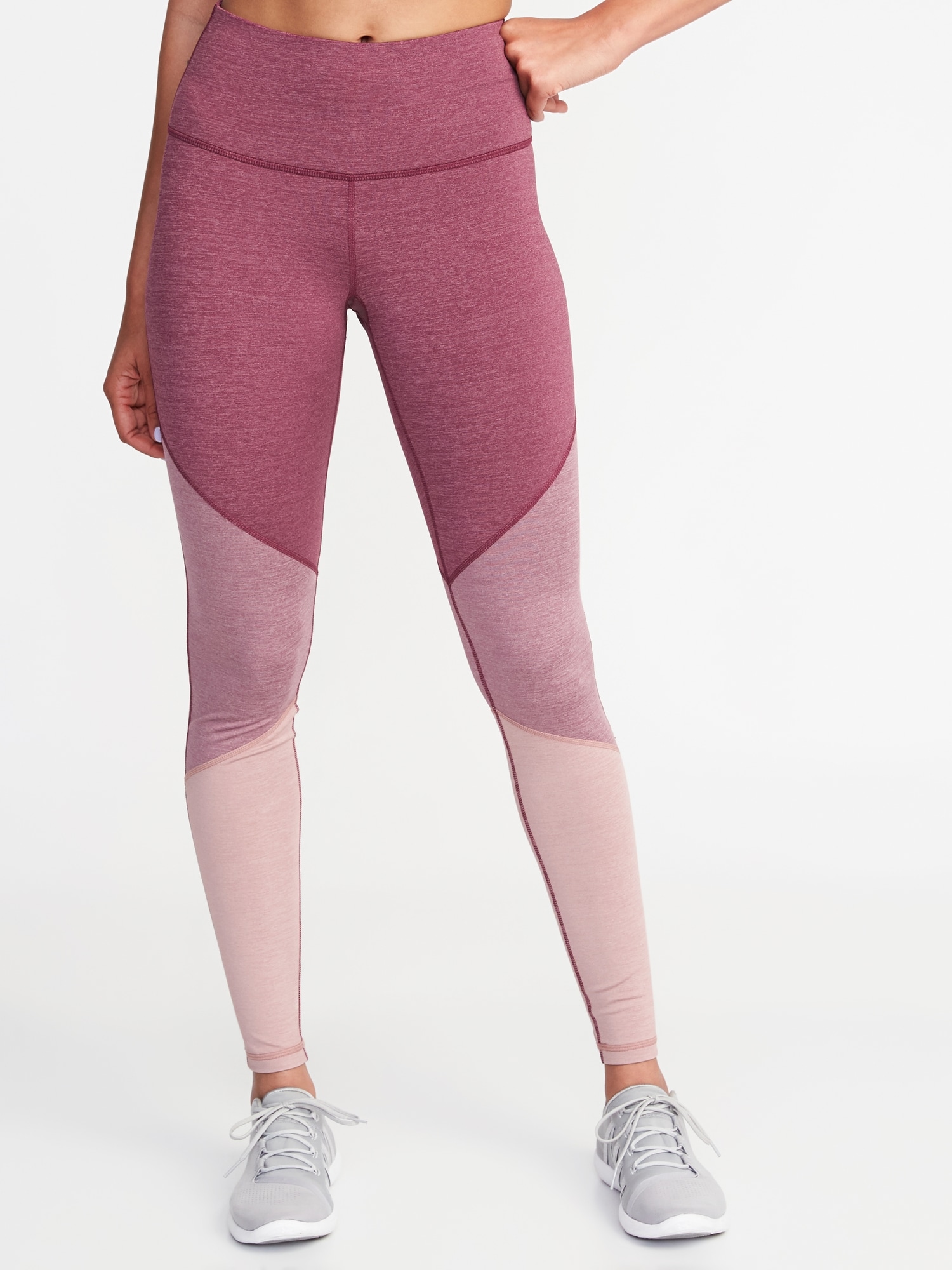 High-Waisted Color-Block Elevate Compression Leggings For Women | Old Navy