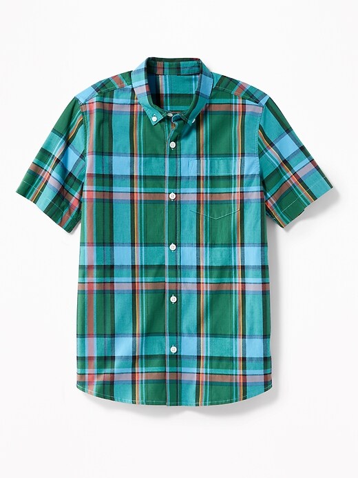 View large product image 1 of 1. Classic Built-In Flex Plaid Shirt For Boys
