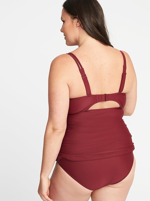 Image number 2 showing, Plus-Size Wrap-Front Tankini Top