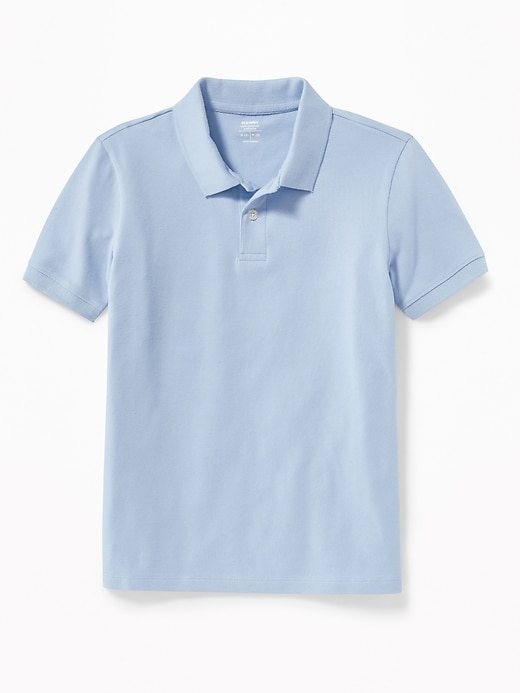 View large product image 1 of 1. Stain-Resistant Uniform Pique Polo For Boys