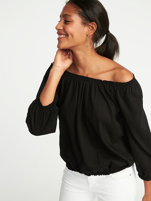 Image number 4 showing, Off-the-Shoulder Cinched-Waist Top for Women