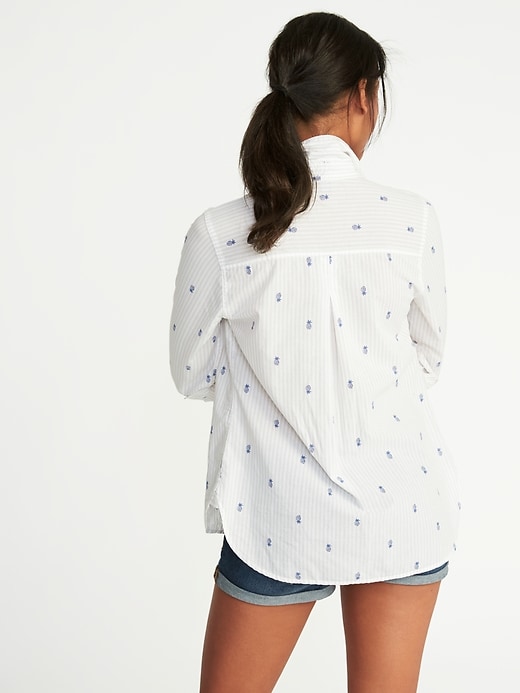 Image number 2 showing, Relaxed Classic Printed Shirt for Women