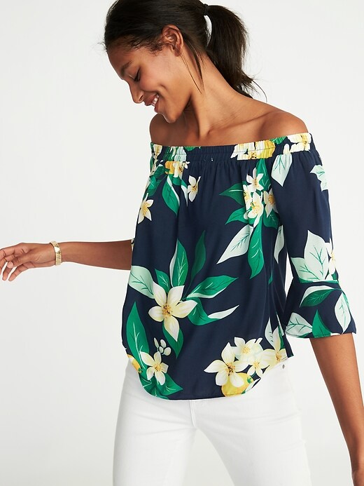 Image number 1 showing, Lightweight Off-the-Shoulder Swing Top for Women