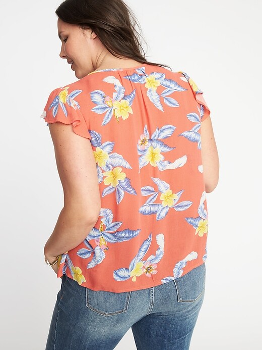 Image number 2 showing, Plus-Size Flutter-Sleeve Swing Top