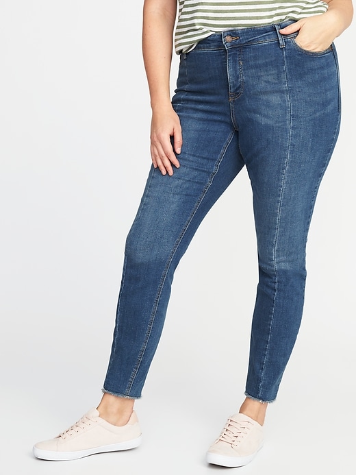 Image number 1 showing, High-Rise Secret-Slim Pockets Plus-Size Rockstar Jeans
