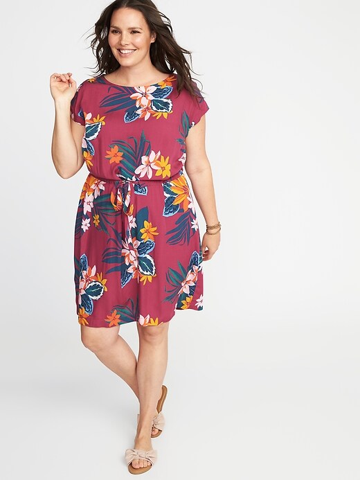 Image number 1 showing, Waist-Defined Plus-Size Dress