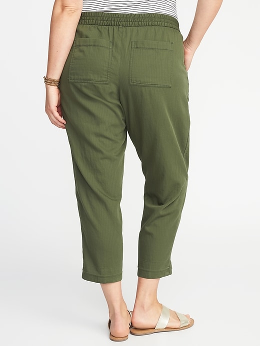 View large product image 2 of 3. Plus-Size Mid-Rise Soft Utility Cropped Pants