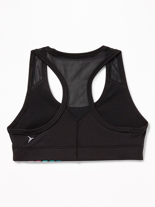 View large product image 2 of 2. Go-Dry Cool Mesh-Trim Racerback Sports Bra for Girls