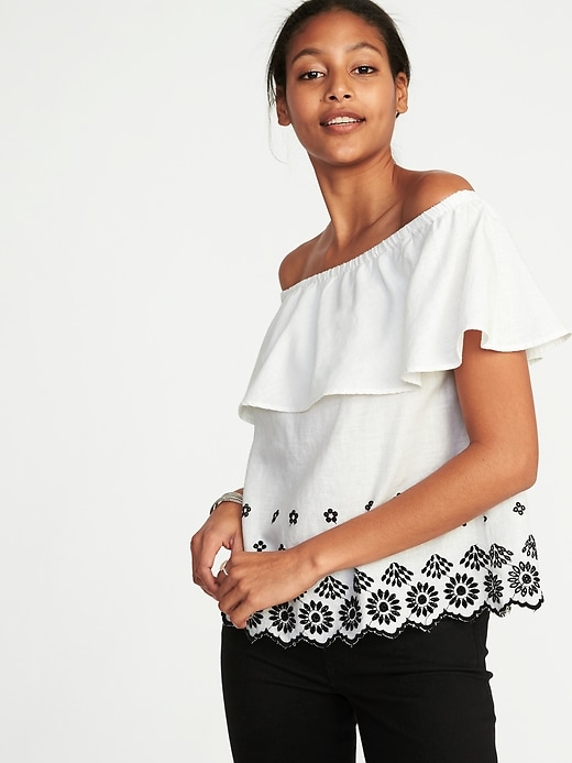 Image number 1 showing, Off-the-Shoulder Ruffled Top for Women