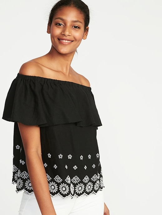 View large product image 1 of 1. Off-the-Shoulder Ruffled Top for Women