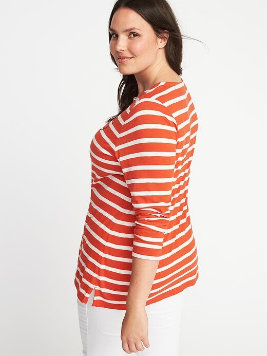 Image number 2 showing, Relaxed Plus-Size Mariner-Stripe Graphic Tee