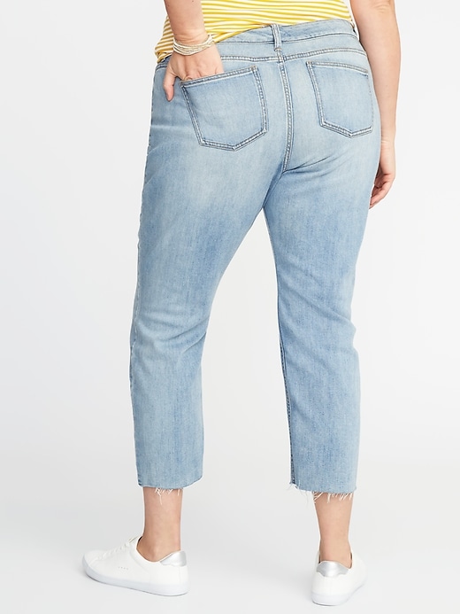 View large product image 2 of 3. High-Waisted Power Slim Straight Plus-Size Jeans