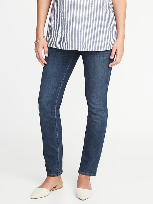 View large product image 1 of 3. Maternity Side-Panel Original Straight Jeans