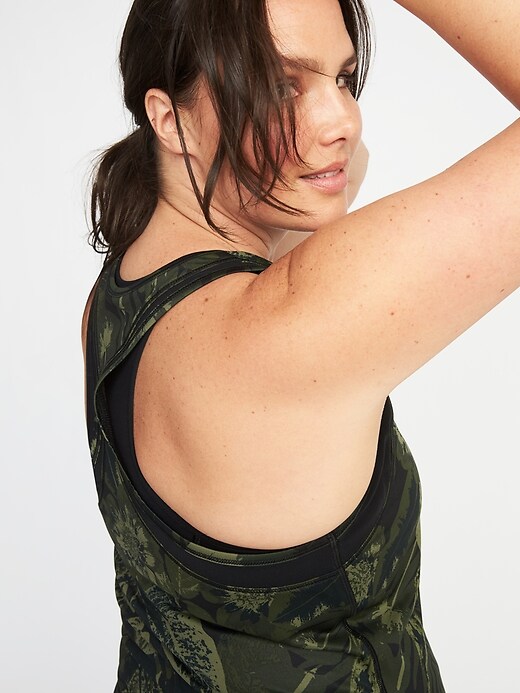 Image number 4 showing, Fitted Plus-Size Mesh-Trim Racerback Tank