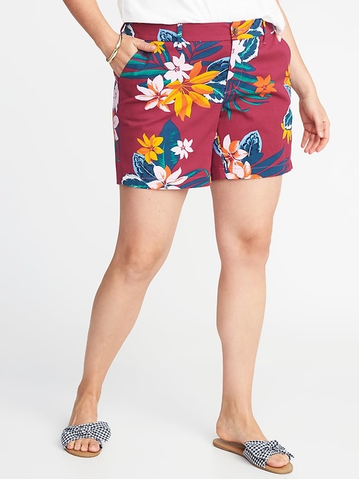 View large product image 1 of 3. Plus-Size Mid-Rise Everyday Khaki Shorts (7")