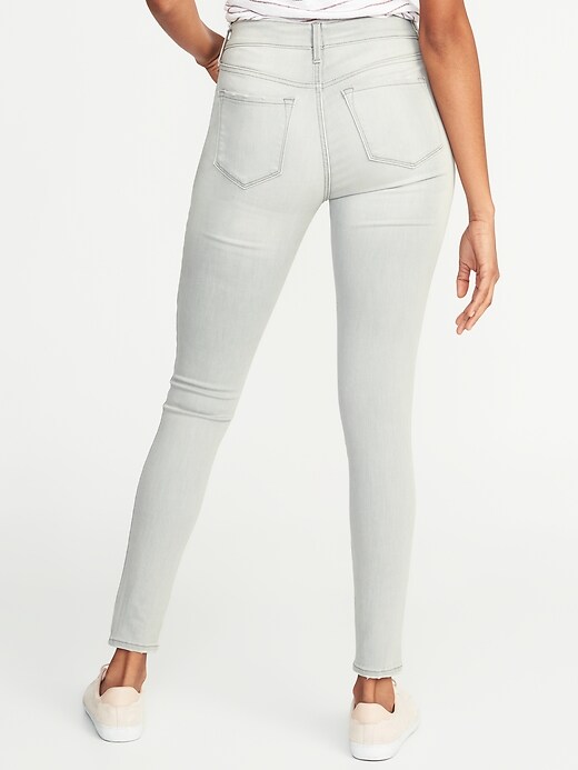 View large product image 2 of 3. Mid-Rise Built-In Sculpt Gray Rockstar Jeans for Women