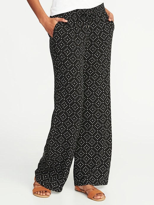 View large product image 1 of 3. Mid-Rise Wide-Leg Soft Pants for Women