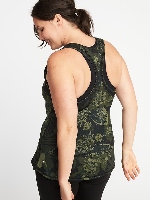 Image number 2 showing, Fitted Plus-Size Mesh-Trim Racerback Tank