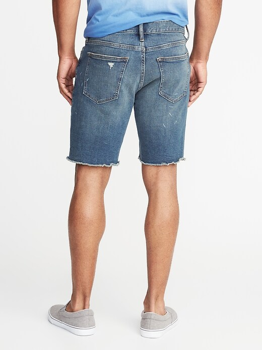 View large product image 2 of 2. Slim Built-In Flex Denim Cut-Off Shorts (9")