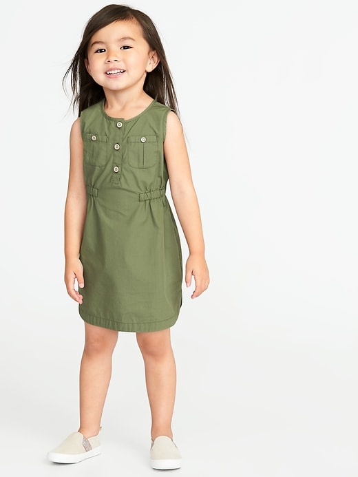 View large product image 1 of 3. Poplin Utility Dress for Toddler Girls