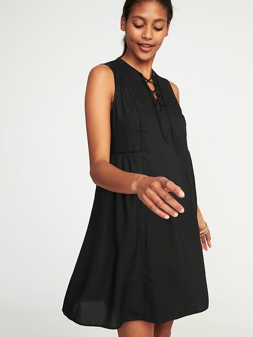 Image number 3 showing, Lace-Up Sleeveless Swing Dress for Women