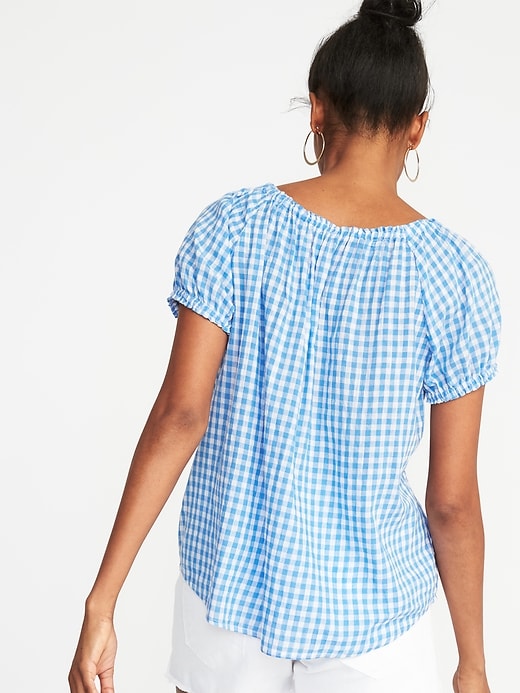 Image number 2 showing, Relaxed Button-Front Gingham Top for Women