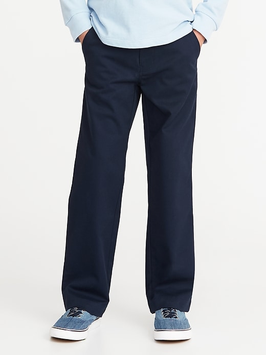 View large product image 1 of 3. Uniform Built-In Flex Stain-Resistant Straight Khakis for Boys
