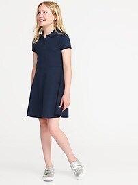 View large product image 3 of 3. Uniform Pique Polo Dress for Girls