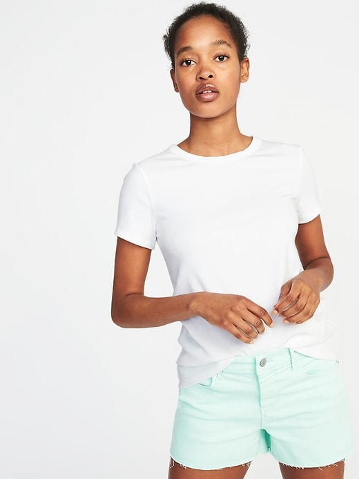 Slim Fit Crew Neck Tee For Women Old Navy   Cn15341435 