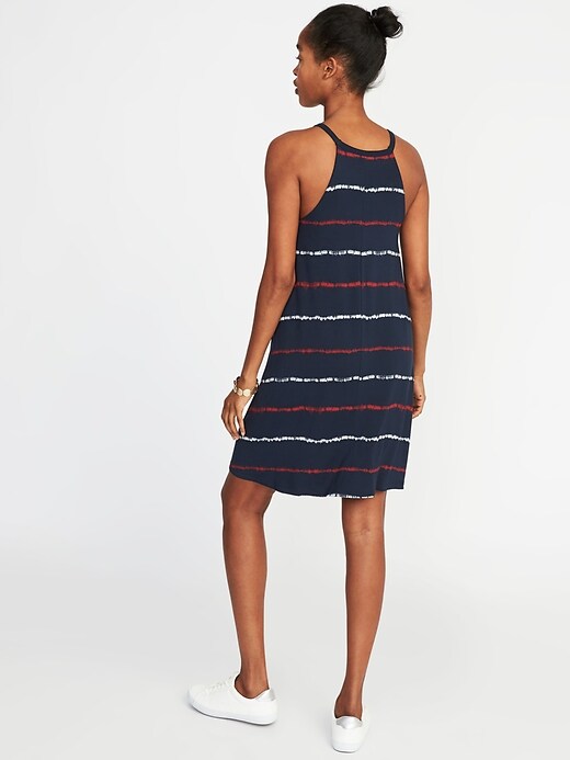 Image number 2 showing, Suspended-Neck Striped Swing Dress for Women