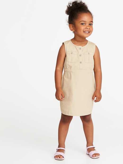 View large product image 1 of 1. Poplin Utility Dress for Toddler Girls