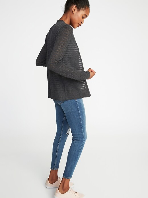 Image number 4 showing, Open-Front Textured Sweater for Women