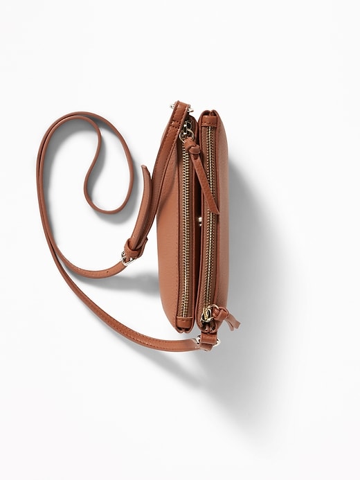 View large product image 2 of 2. Dual-Zip Crossbody Bag for Women