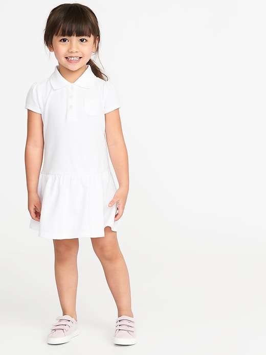 View large product image 1 of 3. Pique Uniform Polo Dress for Toddler Girls