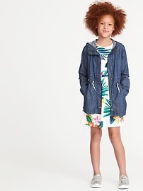 View large product image 3 of 3. Fittted Chambray Field Jacket for Girls