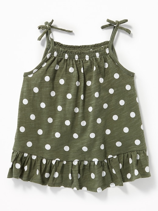 View large product image 1 of 1. Tie-Shoulder Peplum Tank for Toddler Girls