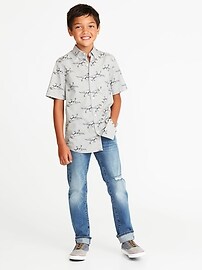View large product image 3 of 3. Classic Built-In Flex Printed Shirt For Boys