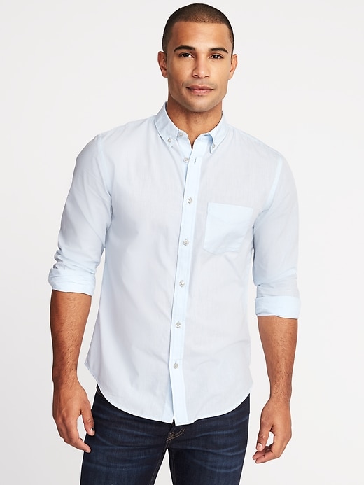 Image number 1 showing, Slim-Fit Poplin Shirt For Men