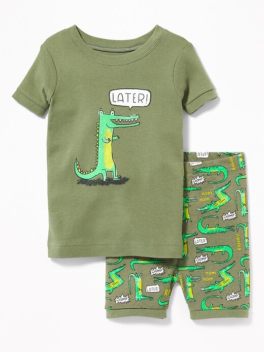 View large product image 1 of 1. "Later!" Gator Sleep Set for Toddler & Baby