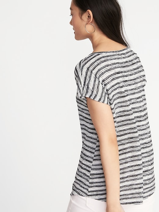 Image number 2 showing, Relaxed Split-Neck Tee for Women