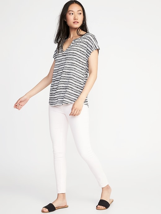 Image number 3 showing, Relaxed Split-Neck Tee for Women