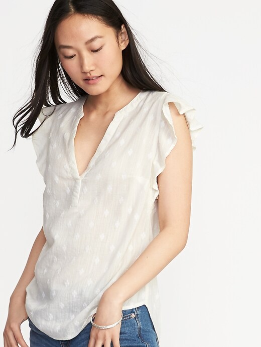 Image number 1 showing, Sleeveless Slub-Knit Popover Top for Women