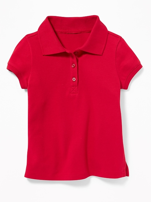 View large product image 1 of 1. Pique Uniform Polo for Toddler Girls