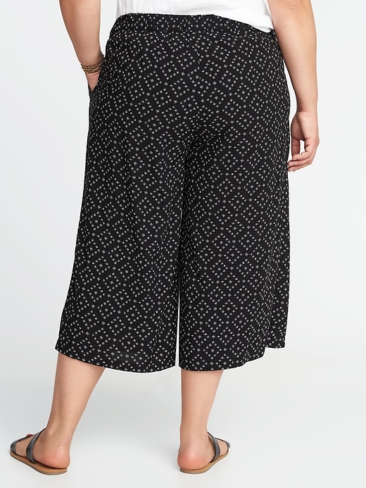 View large product image 2 of 3. Mid-Rise Plus-Size Soft Culottes