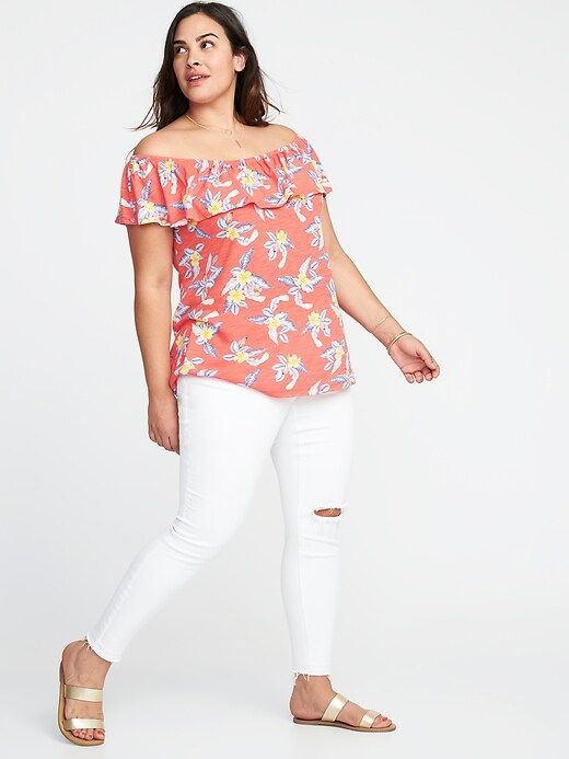 Image number 3 showing, Plus-Size Ruffled Off-the-Shoulder Top