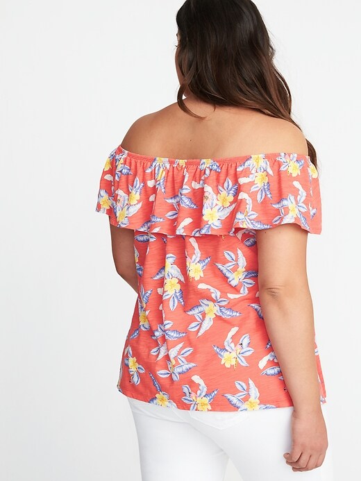 Image number 2 showing, Plus-Size Ruffled Off-the-Shoulder Top