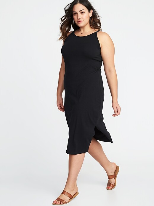 View large product image 1 of 1. High-Neck Plus-Size Bodycon Midi