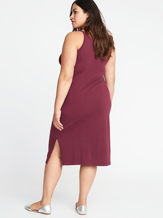 Image number 2 showing, High-Neck Plus-Size Bodycon Midi