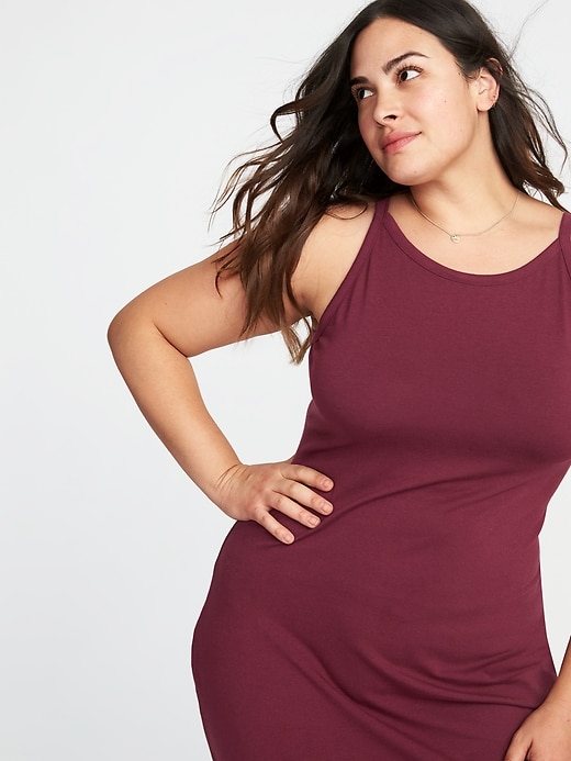 Image number 4 showing, High-Neck Plus-Size Bodycon Midi